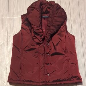 Jones New York Signature Burgundy Beautiful Shawl Collared Vest Size PS